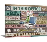 Art mural inspirant pour le bureau, poster motivant « In This Office We Are a Team » sur toile, art mural de bureau pour décoration de chambre de bureau, 40,6 x 61 cm, sans cadre