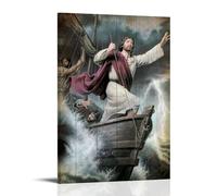 Art mural Jesus Master The Tempest - Impression d'image moderne - Décoration de chambre familiale - 40 x 60 cm