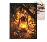 Art Mural Lumineux - 40x40cm Toile Éclairée LED, Décoration Intérieure Lampe Tableau Dimmable, Peinture Contemporaine Trois Couleurs Vives | Idée Cadeau Pendaison Pour Emménagement Fête Mur Design