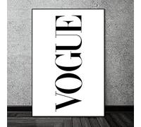 Art mural Noir et blanc Vogue Lettres minimalistes Toile Peinture Impressions murales Affiches de mode Photos pour salon Décoration intérieure (20x30cm / 7.8 « x11.8 ») Sans cadre