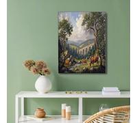 Art Mural Paysage Du Royaume-Uni, Tableau Décoration Murale Architecture L'Aqueduc, Affiches Murale Vert pour Chambre Salon Salle de Bain 70x100cm Sans Cadre