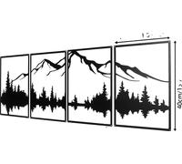 Art mural, paysage moderne de montagne de fer, facile à installer, noir