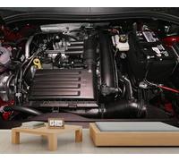 Art mural pour l'habitacle moteur automobile - Décor mural à thème mécanicien pour atelier, garage automobile et décoration intérieure industrielle 280x200cm (Non autocollant)