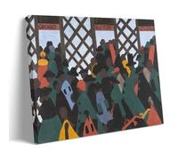 Art mural réalisme social de Jacob Lawrence's Great Migration Series No. 1 Impression avec gare ferroviaire bondée et voyageurs Art Impression murale Peinture murale à suspendre Photo Décoration