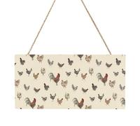 Art mural rectangulaire en bois MDF avec impression complète et corde de suspension pour décoration murale d'intérieur, panneau de ferme pour porte, fenêtre ou mur (plusieurs tailles)