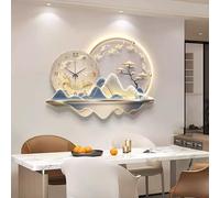 Art mural Sculptures murales， Art mural chinois moderne à LED, sculpture murale, tableau mural de paysage illuminé(Blue,75 * 100cm)