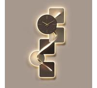 Art mural Sculptures murales， Sculpture murale LED moderne, for salon, tableau mural lumineux, art mural chinois(Black B,60 * 120cm)