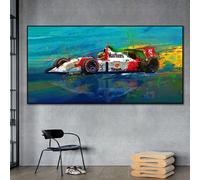 Art mural Simple scandinave Ayrton Senna F1, légende de voiture, toile HD, peinture à l'huile, affiche imprimée, décoration de maison, chambre à coucher, salon SY1279