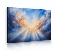 Art mural Sunrise Floor paysage vibrant de lever de soleil avec couches de nuages impression d’art mural esthétique pour salle de bain décoration de bureau à domicile 40x60cm Cadre intérieur