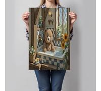 Art Mural Sur Toile - Chaleureux Et Mignon Ours En Peluche Assis Dans Un Bain Moussant Art Mural Impressions Peinture Sur Toile Images Décoration De Salon De Bureau Ou De Maison - 60×90 Cm Sans Cadre