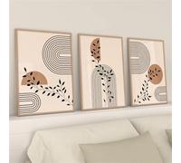 Art Mural sur Toile-Ensemble de 3-Affiches Impressions sur Toile Représentant Des Feuilles Botaniques Style Bohème Abstrait Beige Décoration Murale Salon Cuisine Bureau Ou Maison-40*60cm(sans cadre)