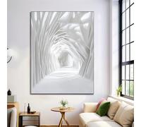 Art Mural Sur Toile - Espace Géométrique 3D Architecture Abstraite Gris Clair Art Mural Impressions Peinture Sur Toile Images Décoration De Salon De Bureau Ou De Maison - 40X50Cm Sans Cadre