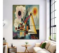 Art Mural Sur Toile, Géométrique Architectural Abstrait d'art Mural Impressions Peinture, Vert clair Sur Toile Images, Décoration de Salon de Bureau Maison - 50x70cm Sans Cadre