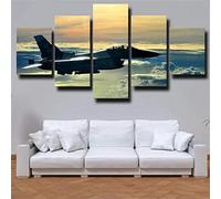 Art Mural Sur Toile Impressions Sur Toile Peinture 5 Panneaux Pièces Images Multiples, Ventilateur Militaire D'Avion De Chasse (Xxl/Sans Cadre 200 X 100 Cm) Giclée Imprimée Sur Toile, Post -6I0L-H3Q