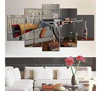 Art Mural Sur Toile Impressions Sur Toile Peinture 5 Panneaux Pièces Plusieurs Images, Fusil D'Armes À Feu Avec Cadre 150 X 80 Cm Giclee Imprimé Sur Toile, Affiches Décorations Murales Cadeaux Pour S