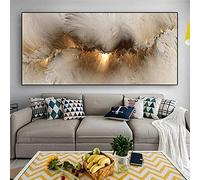 Art mural surdimensionné contemporain nordique abstrait or luxe toile peinture affiches et impressions simplicité décor de chambre 90x160cm (35x63in) avec cadre