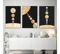 Art Mural,Tableau Abstrait sur Toile Représentant Des Paysages de Différentes Planètes de L'Univers Moderne Idéal pour Décorer un Salon une Chambre Ou Toute Autre Pièce-(50*70cm)-3pcs（sans cadre）