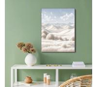 Art Mural, Tableau Décoration Murale Illustration De Champs De Collines De Paysages, Affiches Murale Beige pour Chambre Salon Salle de Bain 60x90cm Sans Cadre