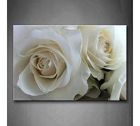 Art Mural Tableaux Roses Blanches sur Toile Tableau Fleur Affiches Modernes avec pour Salon Decoration De Bureau sans Cadre
