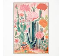 Art mural vintage de cactus mexicain, image florale colorée du sud-ouest, impression de cactus botanique du désert rustique 40,6 x 61 cm sans cadre