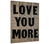Art mural vintage Love - Texte noir sur fond en bois marron - Décoration d'intérieur rustique pour salon, chambre à coucher, cuisine, bureau - Art mural inspirant - 20,3 x 30,5 cm