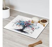 Art Music Tapis d'alimentation pour animal domestique Motif arbre magique pour chat et chien Tapis d'alimentation pour animaux de compagnie Tapis d'alimentation absorbant Nti-Slip Contiennent les