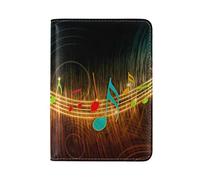 Art Musical Coloré Détenteur d'un Passeport Titulaire Etui en Cuir Véritable Couverture de Passeport pour Voyage Hommes Femmes