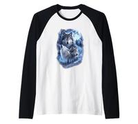 Art Mystique de la Lune de la Meute de Loups Manche Raglan