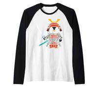 Art Ninja Japonais et Pingouin samouraï Japonais Manche Raglan