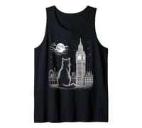 Art Nocturne Big Ben Moon Skyline London Cat Skyline Débardeur