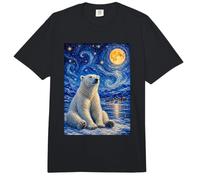 Art Nocturne étoilé de Van Gogh, majestueux Ours Polaire, Hiver Arctique Comfort Colors Adult Heavyweight T-Shirt