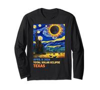 Art nocturne étoilé de Van Gogh pour l'éclipse solaire totale 2024 au Texas Manche Longue