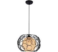 Art Nordique en Rotin Boule De Chanvre Moderne Minimaliste Plafond Lustre Créatif à Tête Unique en Fer Pendentif Lampe pour L’étude De La Chambre à Coucher éclairage E27