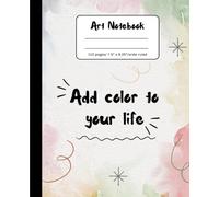 Art Notebook: Labeled for Art Composition, Wide Ruled, size 7.5 x 9.25 inches, 110 pages, with a artistic design, perfect for middle school and high school students..