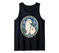 Art Nouveau Borzoï Chien Iris Floral Portrait Débardeur