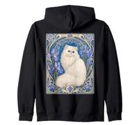 Art Nouveau Chat Persan Iris Floral Sweat à Capuche