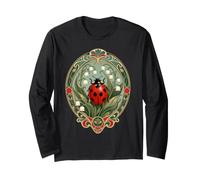 Art Nouveau Coccinelle Muguet Botanique Manche Longue