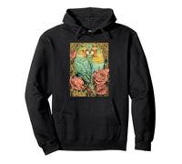 Art Nouveau Inséparables avec Roses et œuvres d'art Floral Vintage Sweat à Capuche