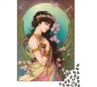 Art Nouveau Persephone, Puzzle Classique 1000 Pièces, 70x50cm/1000pcs | Pour une longue soirée puzzle après le travail : ce puzzle adulte 1000 pièces se prête aux longues séances de puzzle.