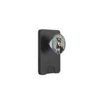 Art Nouveau Schnauzer Chien Iris Fleur Portrait PopSockets PopWallet pour MagSafe