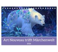 Art Nouveau trifft Märchenwelt (Tischkalender 2026 DIN A5 quer), CALVENDO Monatskalender: Eine wundervolle Märchenwelt der Tiere