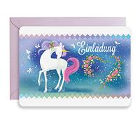 Art Nuvo - 10 cartes d'invitation pour la fête d'anniversaire des enfants avec enveloppes colorées