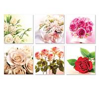 art nuvo BL10 - Cartes avec motifs floraux n°10 - Jeu de 6 cartes - 150 x 150 mm - Jolies cartes avec enveloppes sans texte