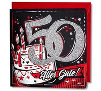 Art Nuvo Carte d'anniversaire - Carte d'anniversaire avec enveloppe pleine de brillance et de lumière scintillante reflétée dans le chiffre scintillant et imprimés colorés