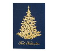 Art Nuvo Cartes de Noël exclusives n° 44 - Lot de 10 cartes identiques 120 x 170 mm, dorées et marquées - Fabriquées en papier à bijoux et papier coloré avec inserts et