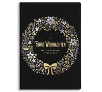 Art Nuvo Cartes de Noël exclusives n° 48 - Lot de 10 cartes identiques 120 x 170 mm, dorées et marquées - Fabriquées en papier à bijoux et papier coloré avec inserts et