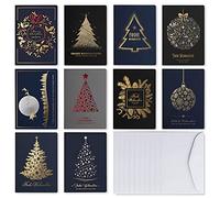 Art Nuvo Cartes de Noël exclusives n° 52 - Lot de 10 cartes - 120 x 170 mm - Motifs de Noël - Fabriquées en papier métallique et coloré avec inserts et enveloppes.