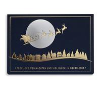 Art Nuvo Cartes de Noël exclusives n° 7 - Lot de 10 cartes identiques - 120 x 170 mm - Dorées et imprimées - Fabriquées en papier à bijoux et papier coloré avec inserts et enveloppes.