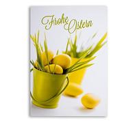 ART NUVO - Cartes de Pâques exclusives n° 3 - Lot de 10 cartes 120 x 170 mm avec inscriptions dorées et enveloppes blanches.