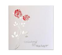 Art Nuvo Invitations de mariage - Lot de 20 pièces, 135 x 135 mm avec insertions et enveloppes imprimables pour mariage - Film coloré, métal métallique, motif le plus gravé sur papier prémétal, ZAP_DE_21